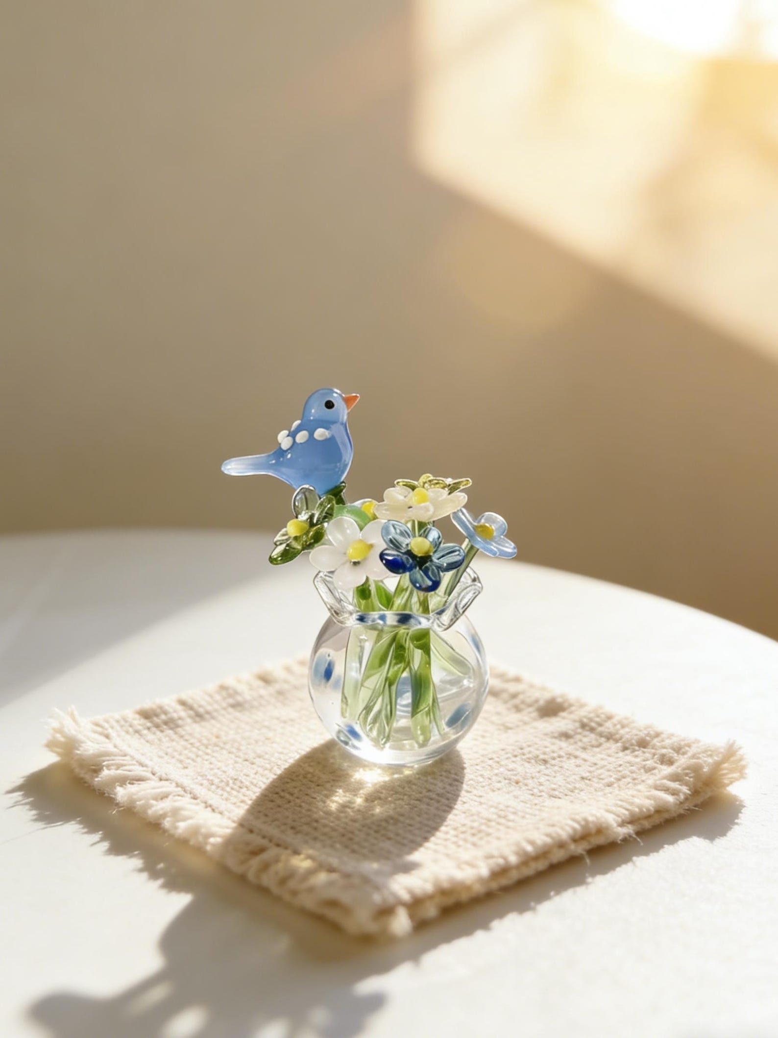 Mini glass flower bouquets, a complete set of small flower bouquets, a gift for mom, anniversary gift, Valentine's Day gift