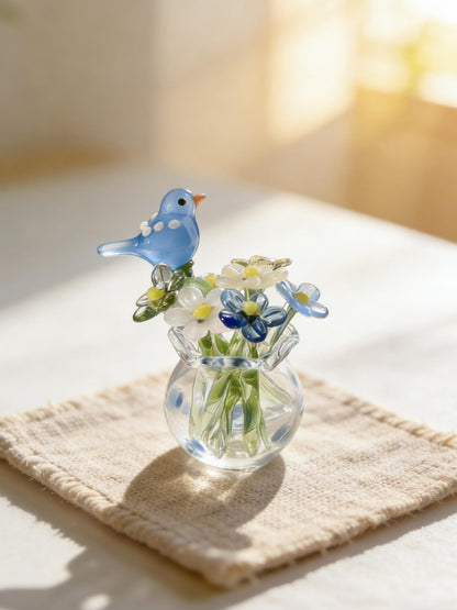 Mini glass flower bouquets, a complete set of small flower bouquets, a gift for mom, anniversary gift, Valentine's Day gift
